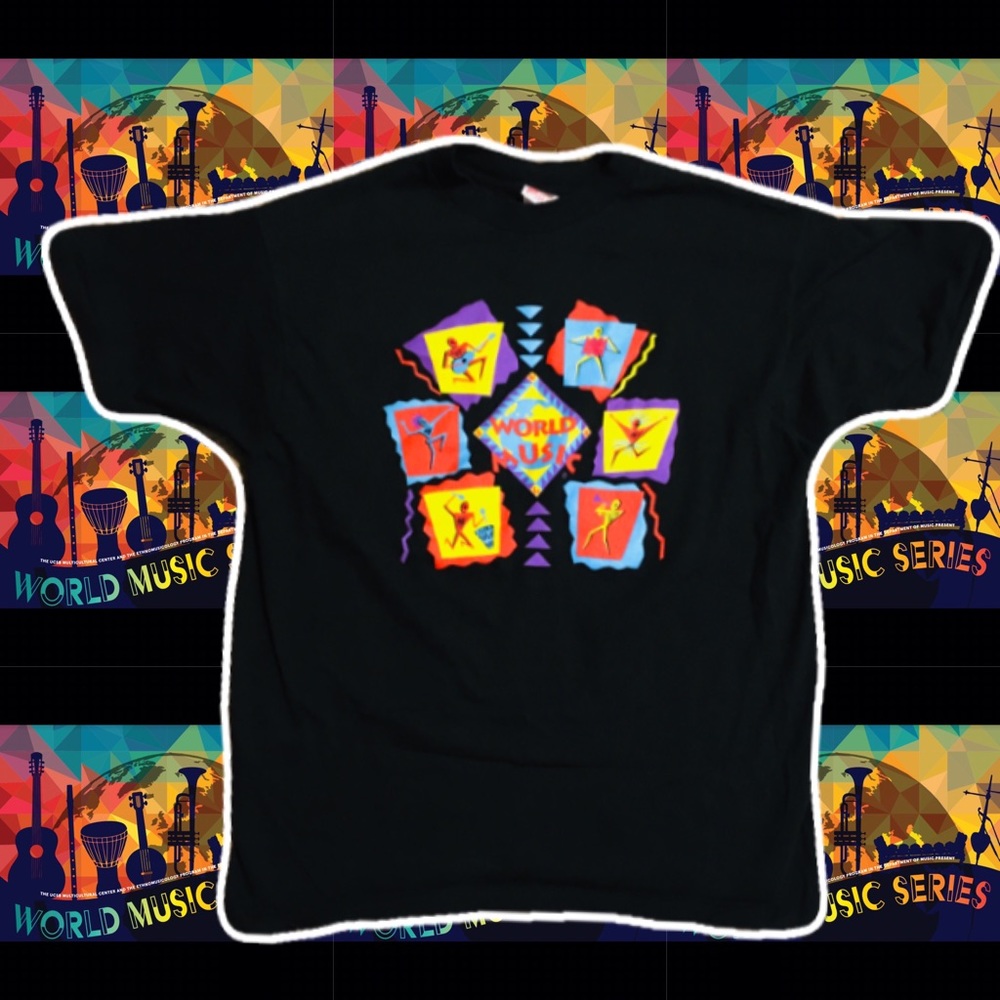 WORLD MUSIC Men’s Black XL Musician T Shirt